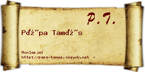 Pápa Tamás névjegykártya