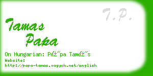 tamas papa business card